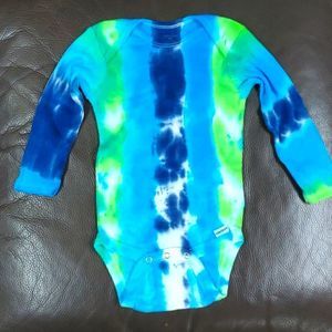 Gerber 12 months handmade cotton tie dye lime blue